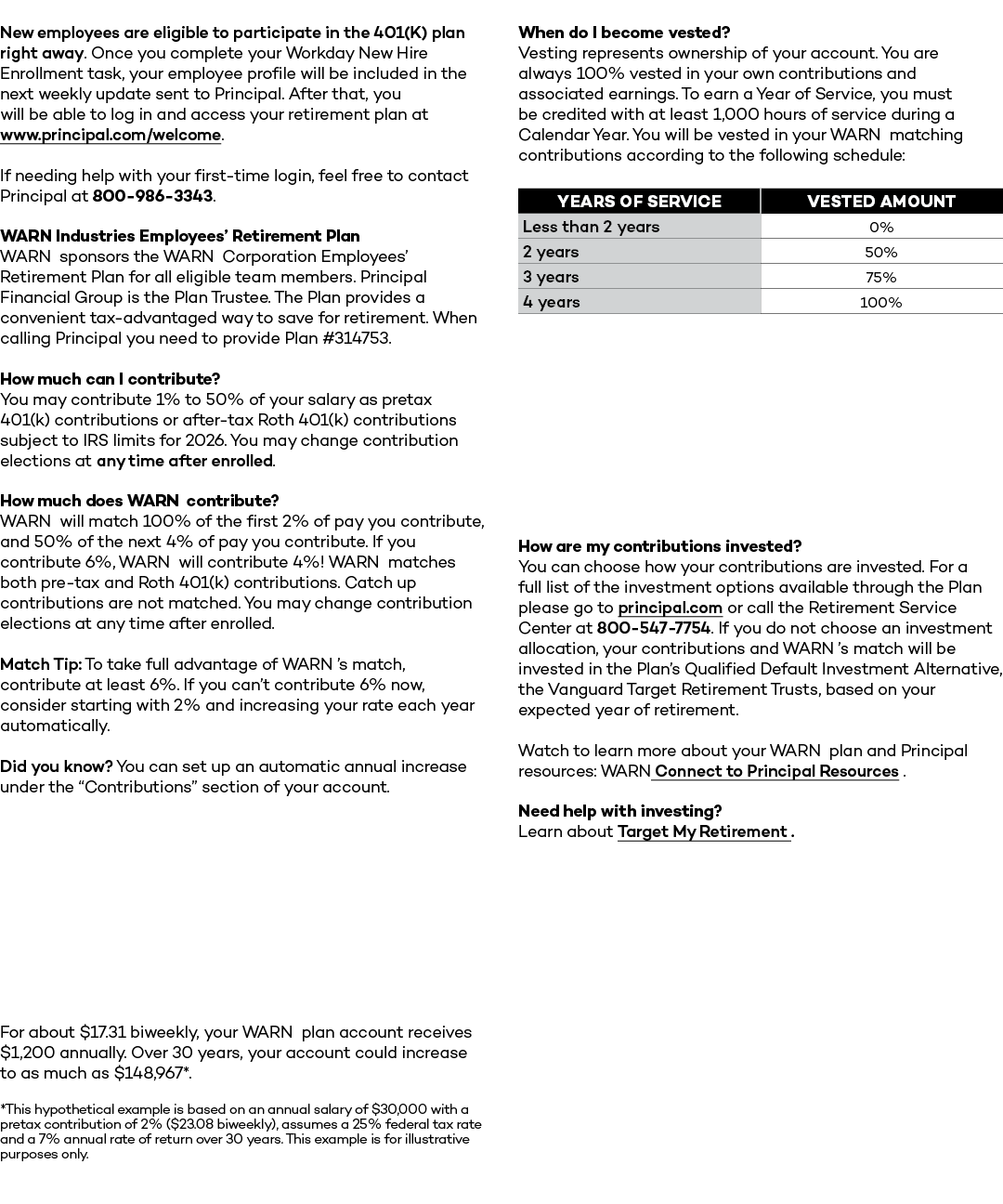 New employees are eligible to participate in the 401(K) plan right away. Once you complete your Workday New Hire Enro...